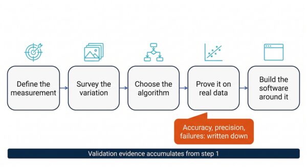 Five steps of custom image analysis software development from measurement definition to validated tool